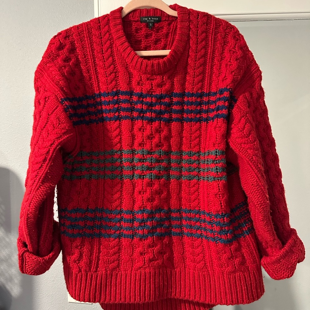 Rag & Bone Vibrant Red Knit Sweater